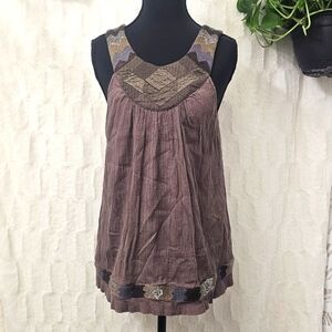 Women's Sleeveless Brown Top